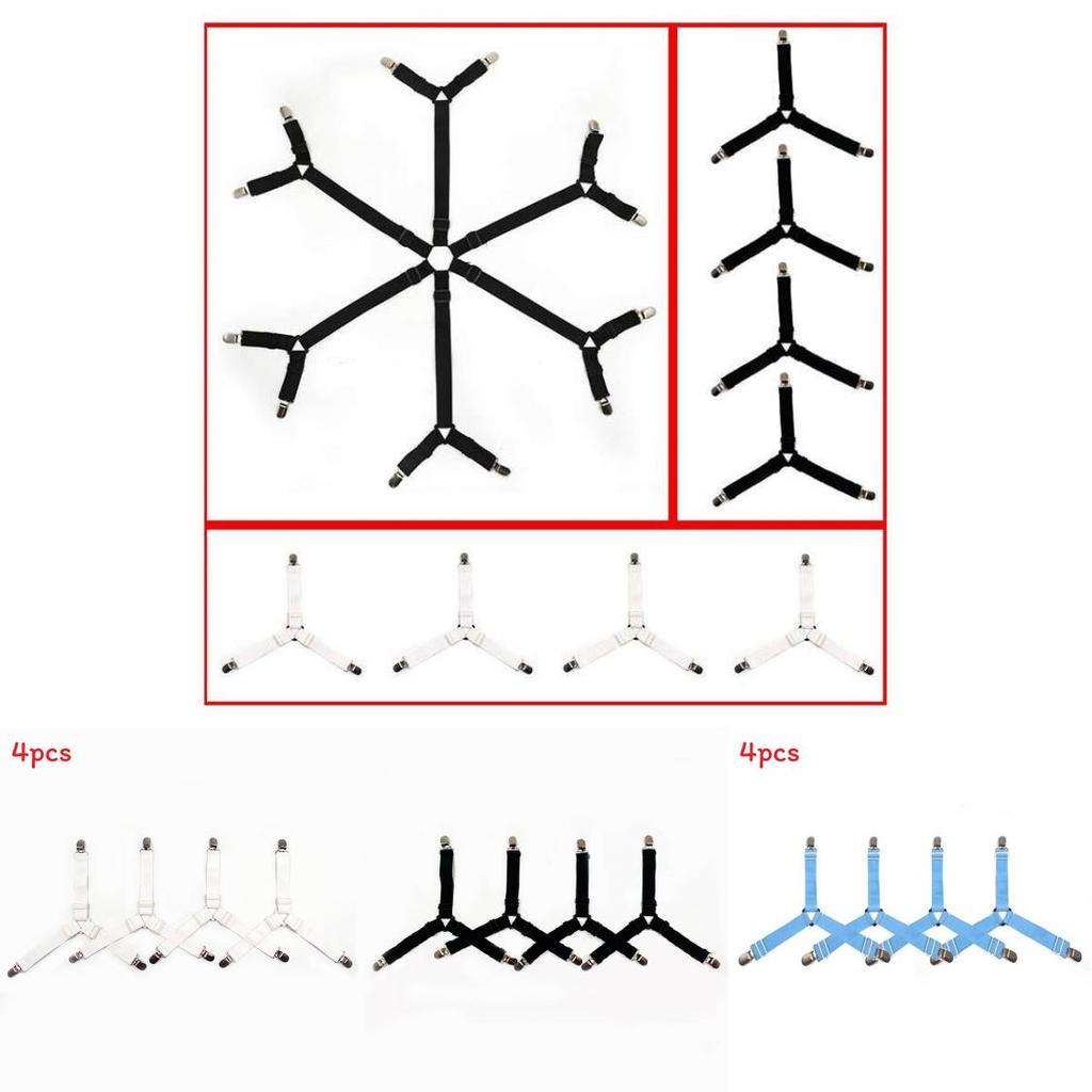 Adjustable Bed Sheet Clips Set For Nonslip Mattress And Curtain Securement
