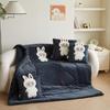 Dual-Use Cartoon Rabbit Pillow & Milk Fleece Blanket Cushion for Kids