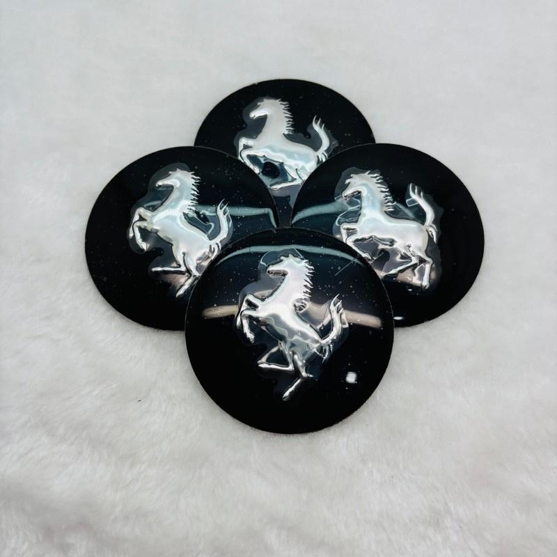 4Pc 56mm/60mm/65mm For Ferrari Horse Donkey Ferrari Donkey Badge Emblem Car Wheel Hub Center Caps Rim Cover Stickers AccessoriesQ6 FRDC5