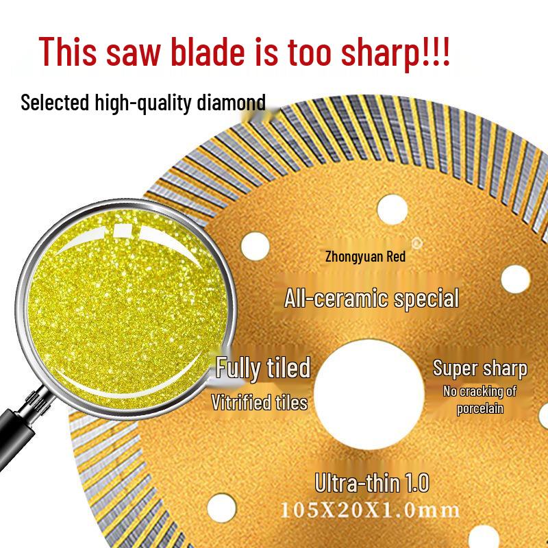 Ultra-Thin Red Diamond Blade for Porcelain, Vitrified, and Marble - No Chipping, Dry Cut