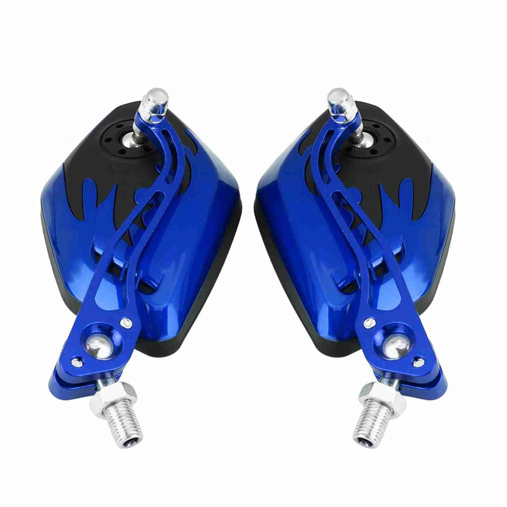 1 Pair of  Scooter Aluminum Flame Pattern Side Rear View Mirrors for  M8M10 Universal Motorcycle