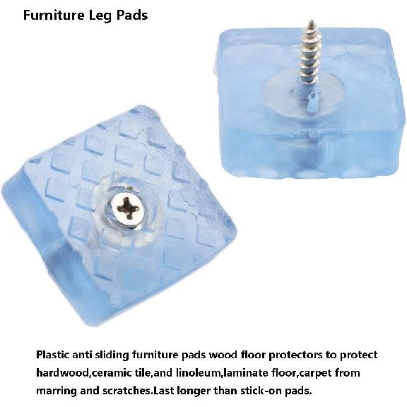 20PCS Screw On Furniture Pad,TTZEZE Furniture Sliders for Wooden,Heavy Duty Square Rubber Table Chair Leg Pads with Screws,Best Floor