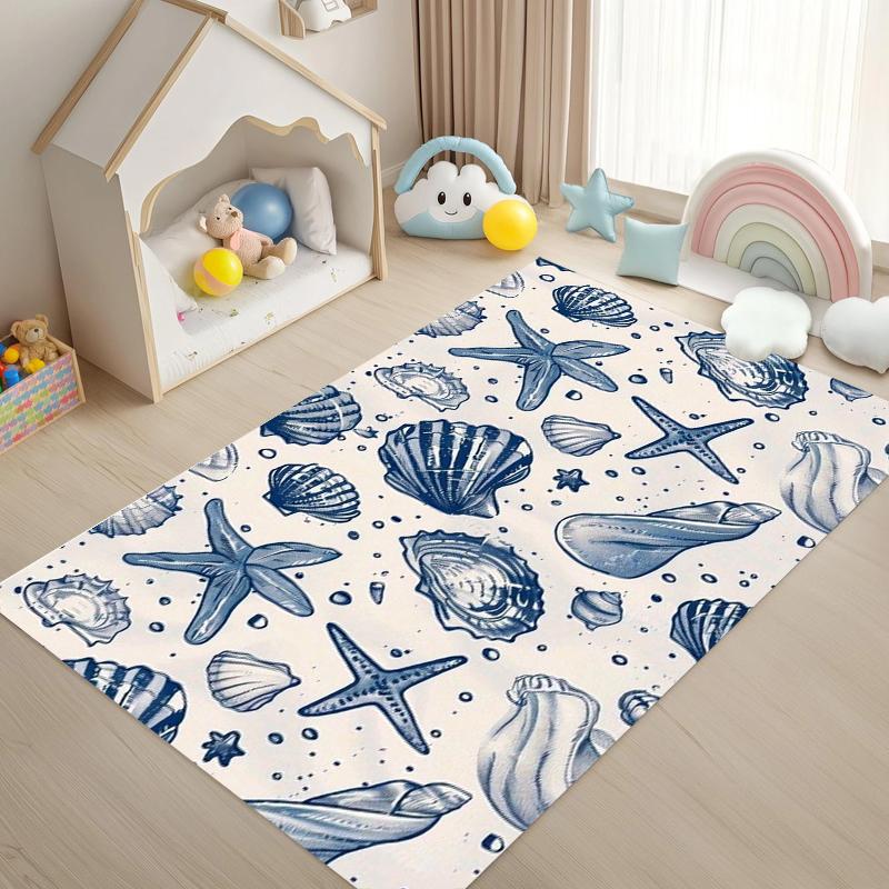Sea Turtle 2D Print Large Carpet Marine Animal Series Area Rugs Living Room Non-slip Mat Home Decorative Kids Play Bedroom Rug