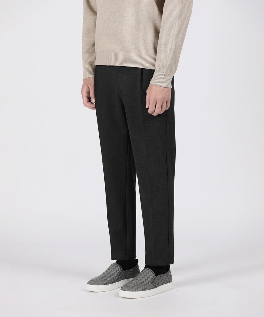 PANICALE Charcoal Classic Tapered Fit Single-Pleat Pants