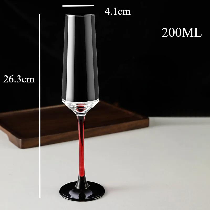 European Style Red Lever Champagne Glass Home Premium Feeling Creative Glass Red Wine Glass Highball Glass High-grade Wine Set