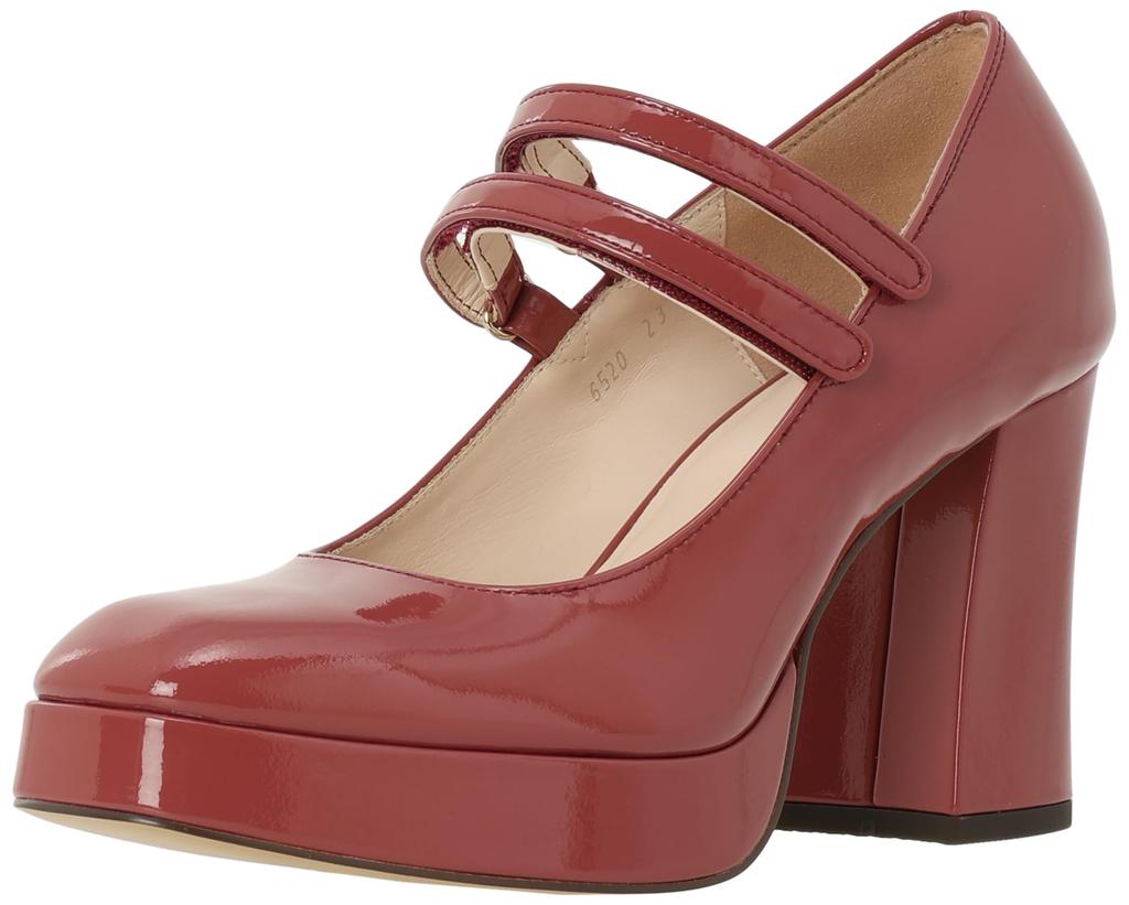 JILL STUART SHOE Women's Double Strap Platform Pumps 6520 PE, Size 23.0 Cm, E