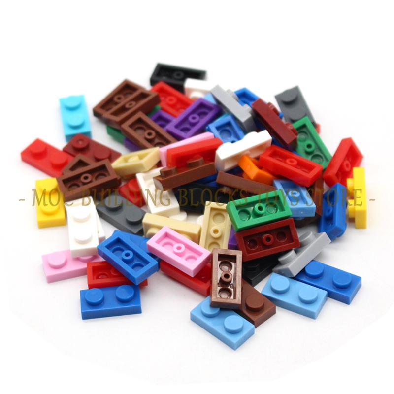Moc Parts 3023 Plate 1X2 Building Block Bricks Classic Diy Architecture Creative Education Compatible With Accessories Toys