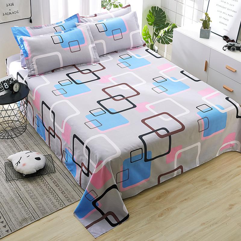 

1pcs Dormitory Hotel Single Bed Sheets Elegant Geometry Printed Double Bed Sheets Cartoon Home Bedroom Decoration Supplies 160x230cm