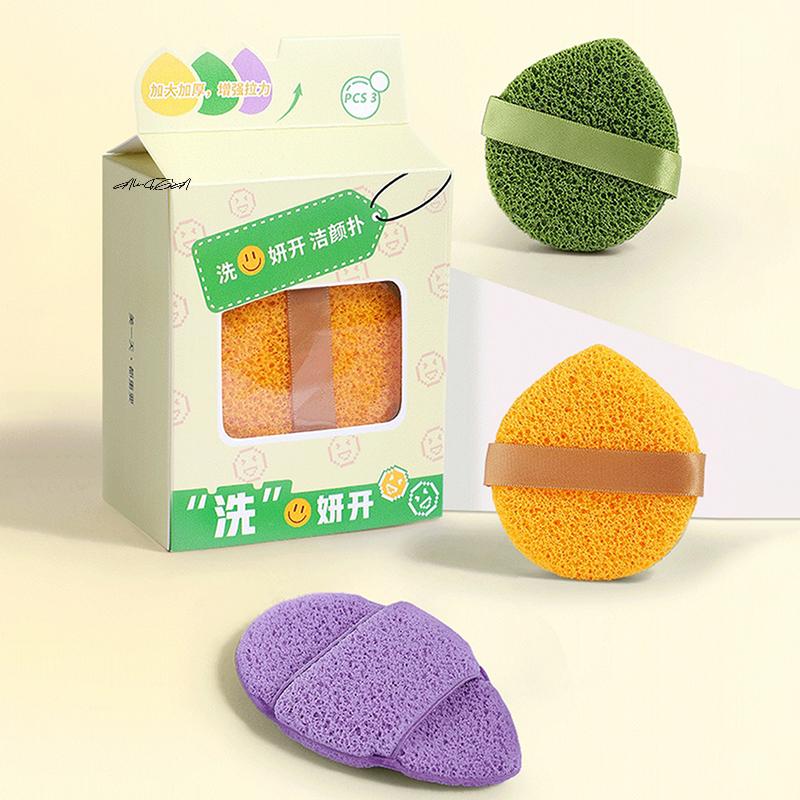 3Pcs Soft Skin-Friendly Face Cleansing Puffs Fast Foaming Deep Clean Hygienic Facial Washing Sponges Facial Skin Care Tool