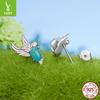 Spring Bird Stud Earrings Female, Small Fresh Animal S925 Silver Delicate Stud Earrings