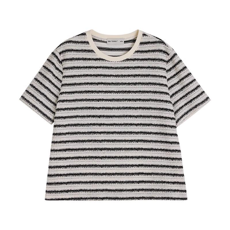 Chuyu Women's Striped Round Neck T-Shirt
