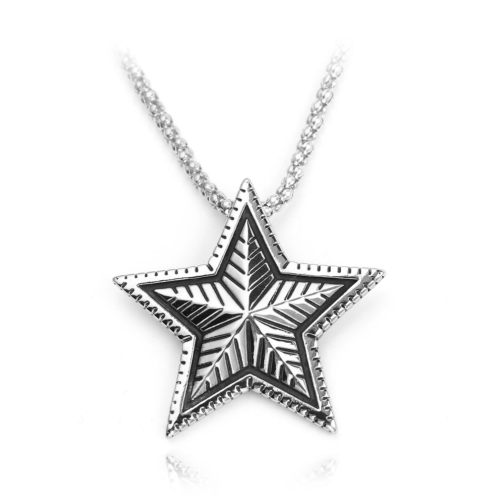 Men Amulet Five-pointed Star Pendant 