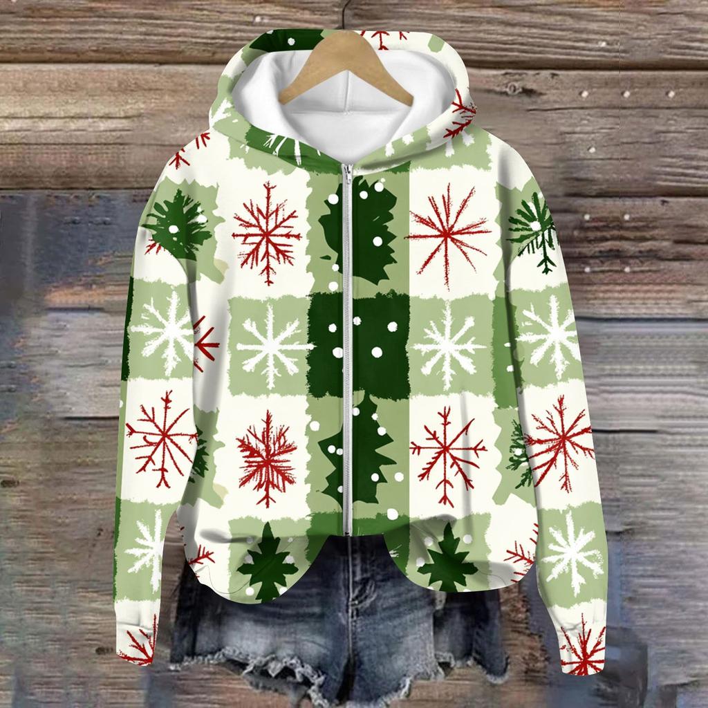 Jackets For Women Long Sleeve  Zip Up  Print Outerwear Casual Jackets