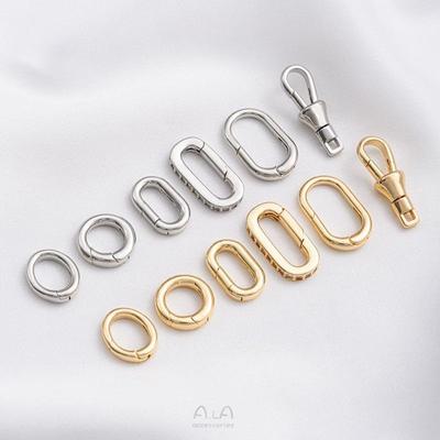 14K Gold-Filled Ovalfederring: Farberhaltendes DIY Perlenkette Karabinerverschluss Zubehör