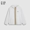 Gap Unisex Fall Colorblock Faux Shearling Hooded Zip-Up Jacket