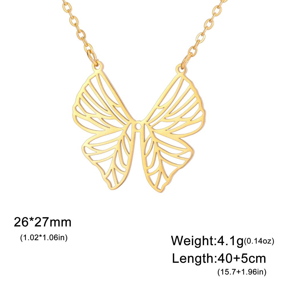 My Shape Butterfly Pendant Necklaces for Women Girls Stainless Steel Chain Choker Animal Charm Butterfly Jewelry Valentine's Day