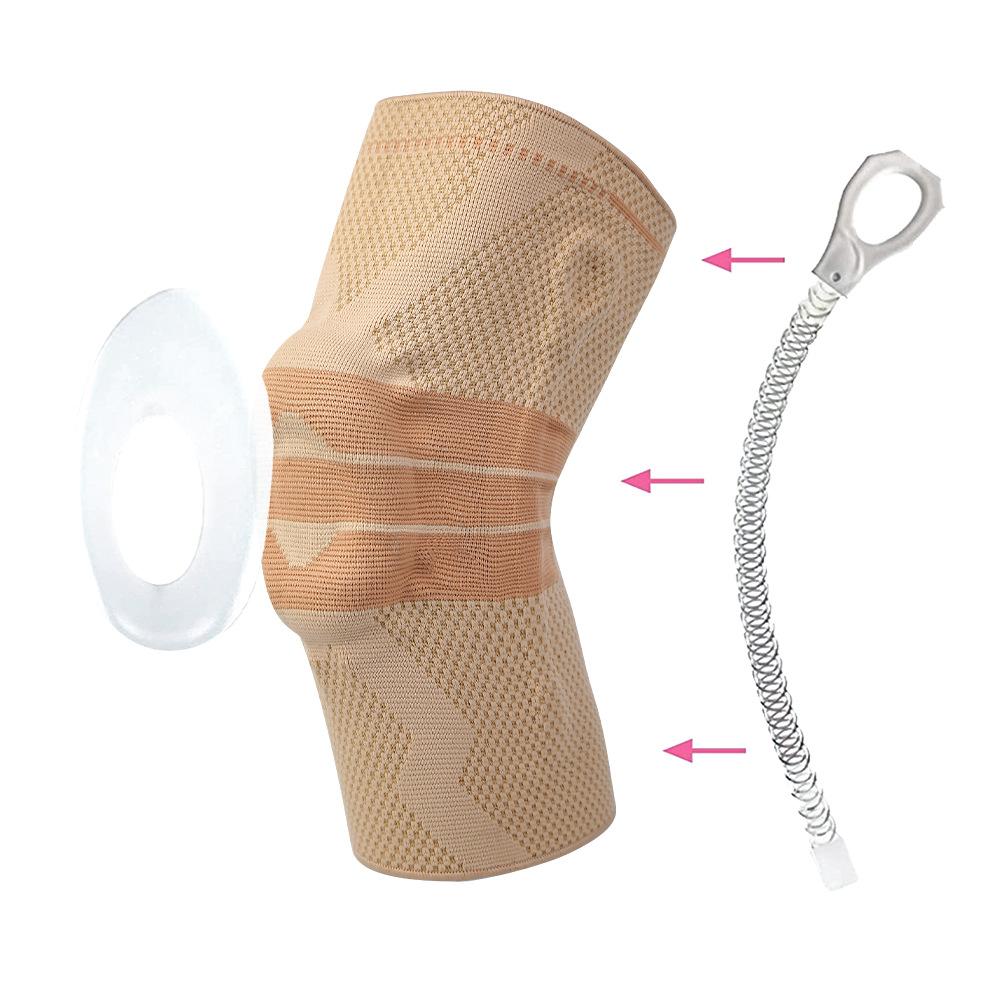 Gold Anti-slip Silicone Knee Pads Running Basketball Sports Protection Unisex Knitted Protective Gear