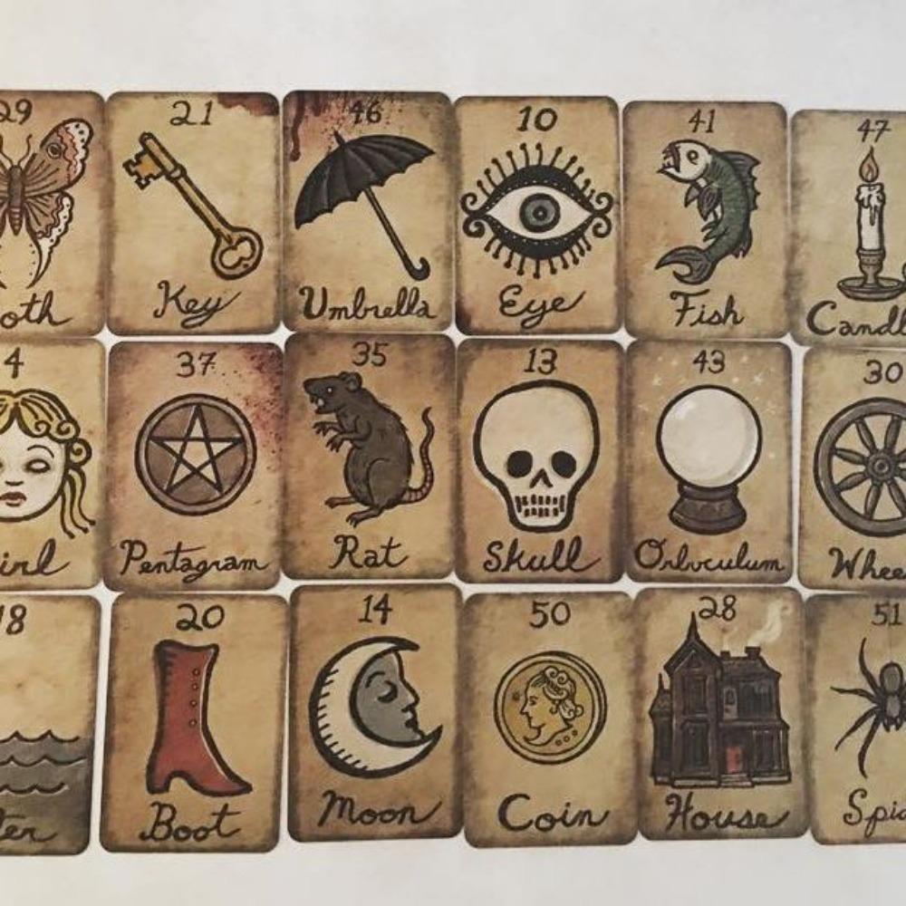 Mildred's Secret Pocket Orakel Deck 6,3*8,9cm Gedruckt auf 350GSM Doppelt geprägtem Karton 88 Stück Orakelkarten in stabiler Box
