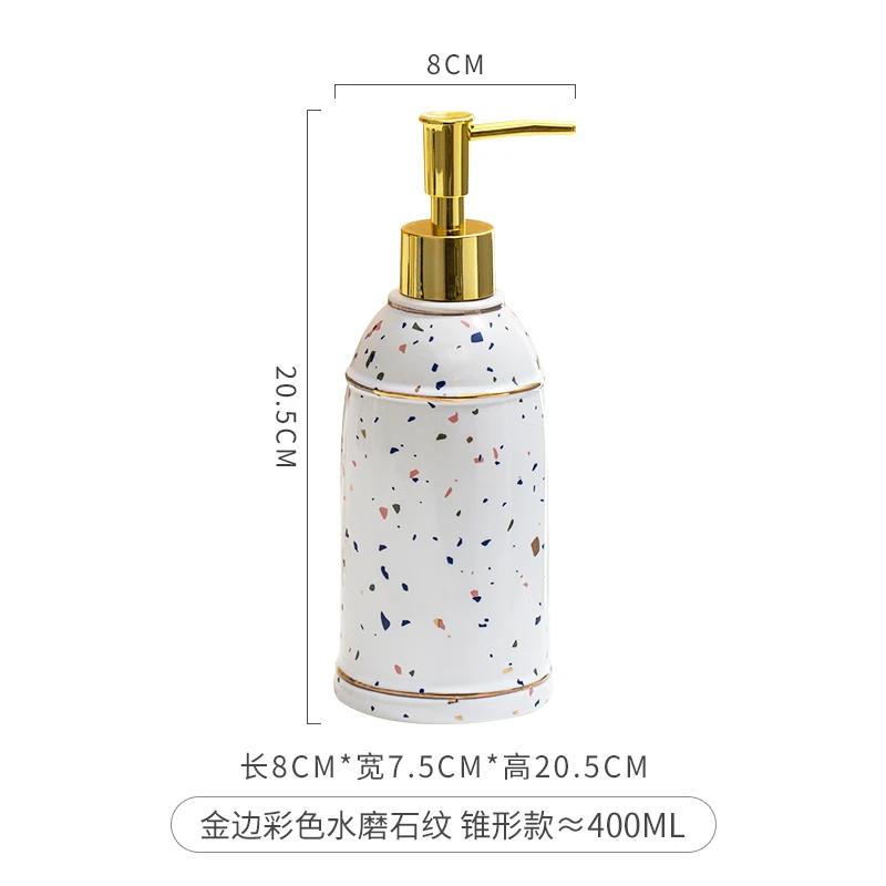 Sticlă ceramică pentru dezinfectant pentru mâini Sticlă ușoară de lux pentru presă, loțiune de baie creativă de ultimă generație, șampon, gel de duș, sticla sub-imbuteliere