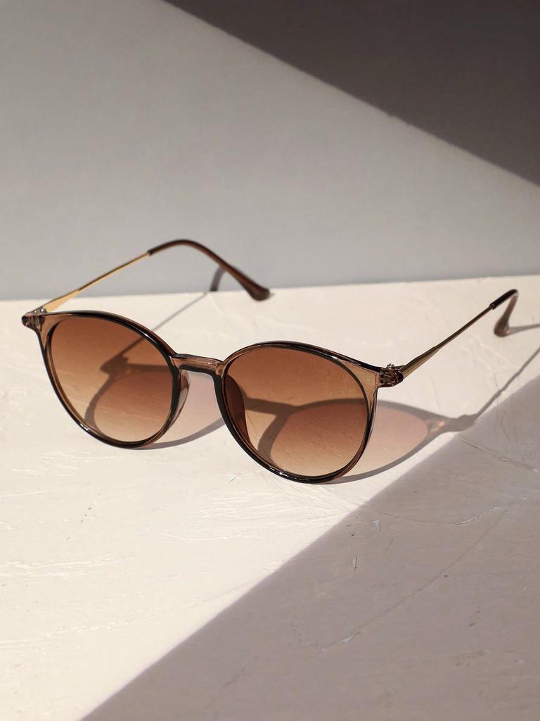 1Pc Fashion Round Metal Plastic Frame Women Sunglasses For Men Daily Life Shades Eyewear Accessories.