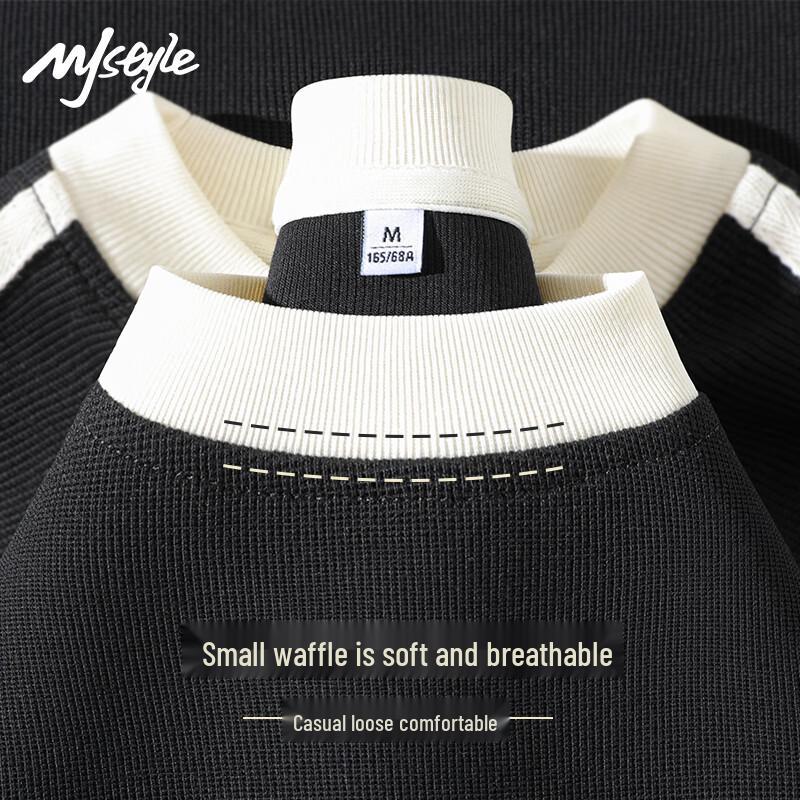 MJ STYLE Women s Color-Block Loose Fit Short Sleeve T-Shirt L