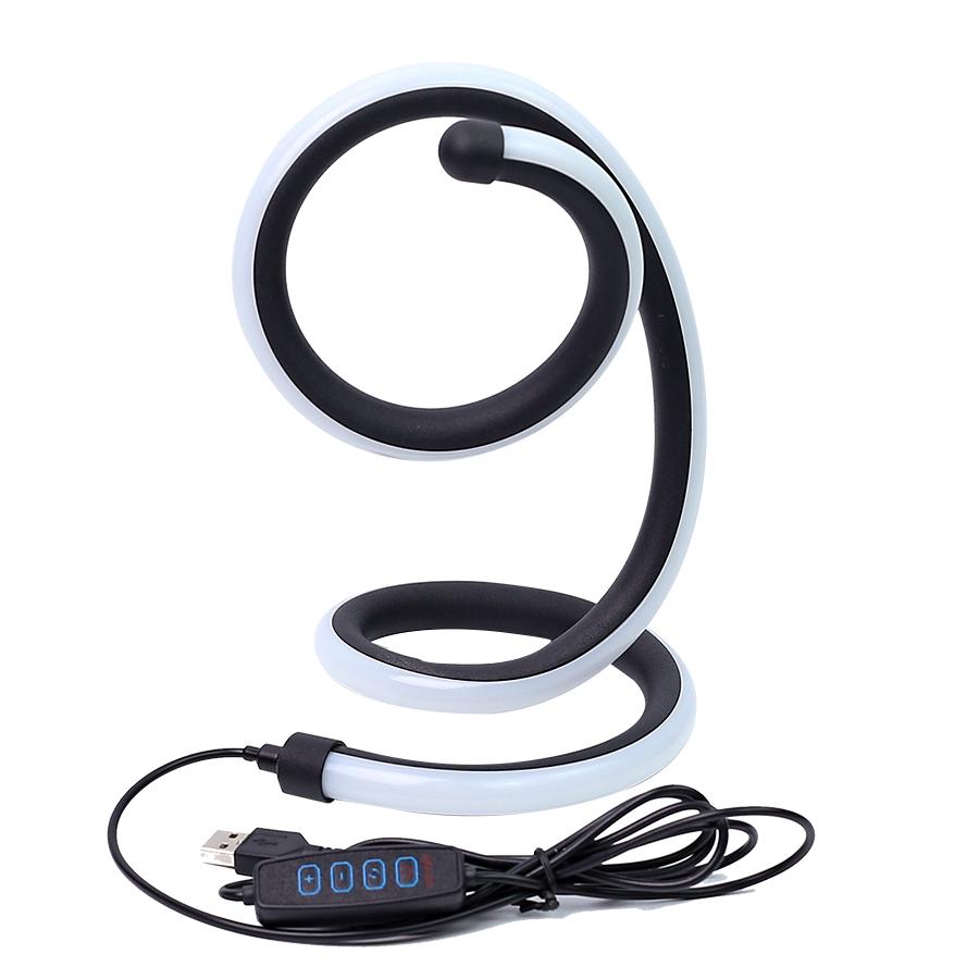 1pc LED Spiral Art Table Lamp RGB Atmosphere Light Multi-mode Dimmable USB Power Control Suitable for Desktop Decoration TV, Esp