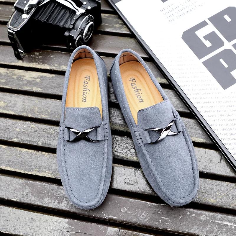 Italian Casual Leather Men Outdoor Breathable Lazy Shoe Casual Business Tooling Shoe Comfy Antiskid Driving Shoe Walking Loafers