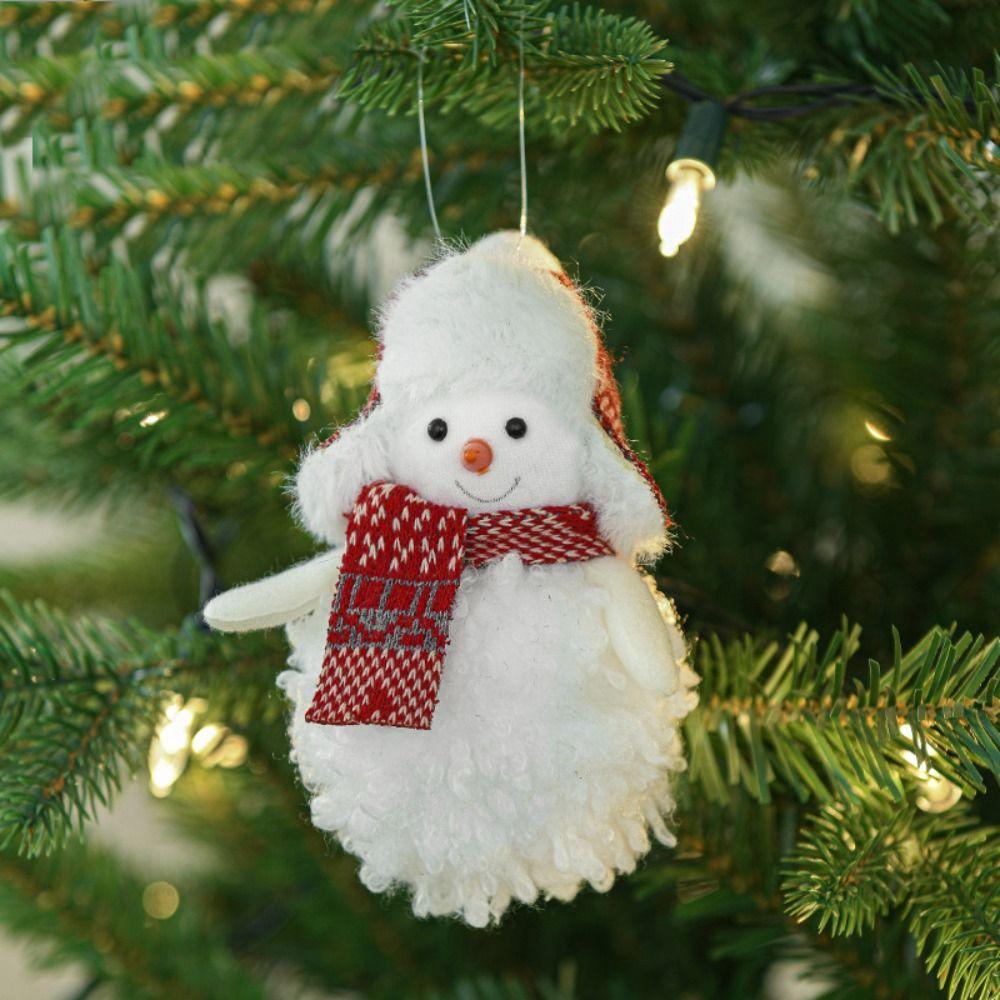 Cute Christmas Plush Snowman Pendant Xmas Ornament Christmas Tree Pendant  New Year