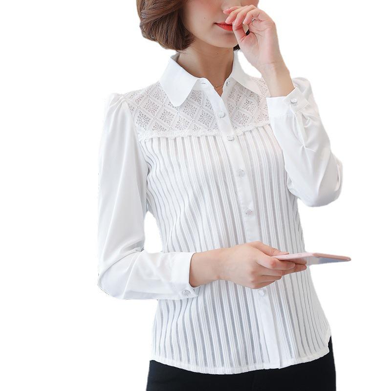 Women's Casual Chiffon Long-Sleeve Slim-Fit Versatile Spring Shirt