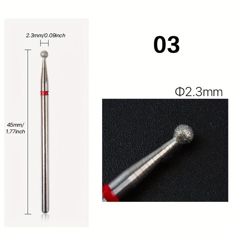 1/5Pcs Red Diamond Nail Drill Bit Milling Cutter for Manicure Electric Rotary Burr Cuticle Tools Accessories