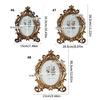 Golden Flowers Photo Frame With Antique Design Resin Oval Shape Picture Frame For Anniversary Wedding Or Housewarmings