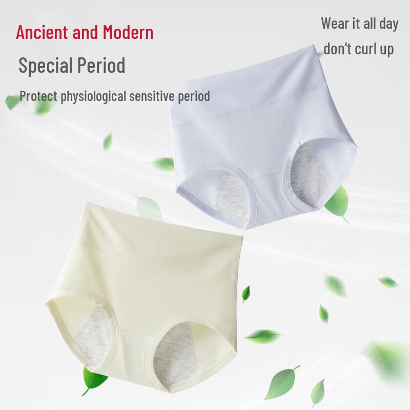 Gujiin Women's Cotton High-Waist Leak-Proof Physiological Panties