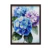 Hortensienblüten in Pastellfarben Hortensienblüten in Pastellfarben, 70X100 cm, Holzrahmen Dunkelbraun, Mattes Papier 230 g/m²