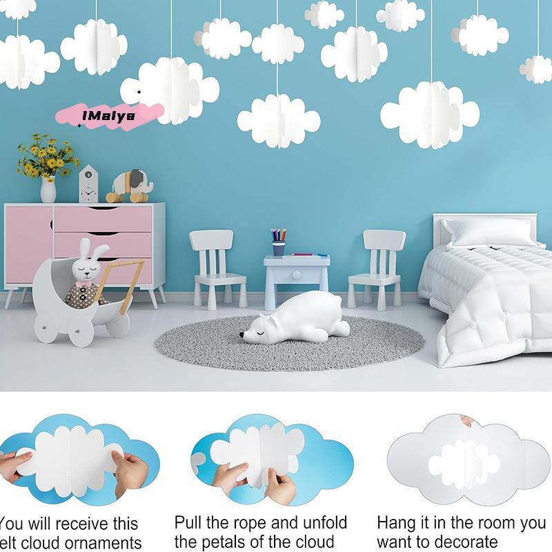 M-Artificial White Cotton Clouds for Wedding Background Decor Christmas Birthday Party DIY Hanging Home Living Room Decor