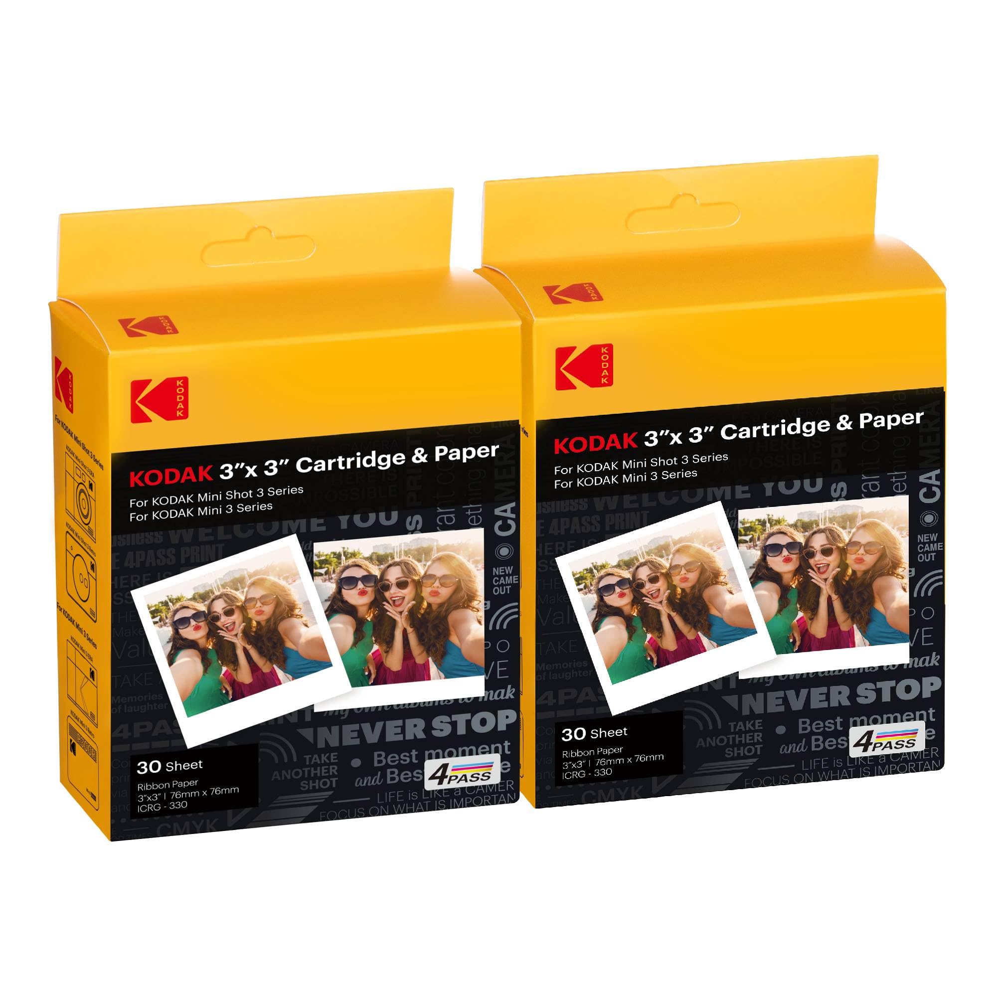 

Kodak 4-Pass Film Cartridge (7.6cm x 7.6cm) for Kodak Mini 3 Retro and Mini Shot 3 Retro, 60 Sheets