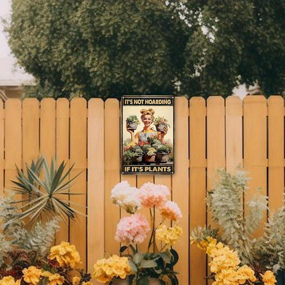 Garden Signs for Outside Funny Garden Signs Outside Garden Decor Women Plant Lover Gifts It's Not Hoarding If It's Plants 8x12in