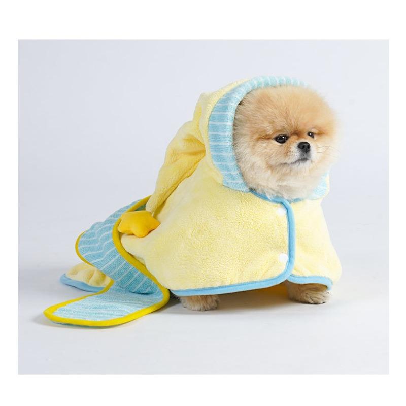 Toalla para Perro de Coral Suave Transpirable Absorbente Bata de Baño para Mascotas Bata para Cachorro Secado Rápido Ropa para Perros para Razas Pequeñas
