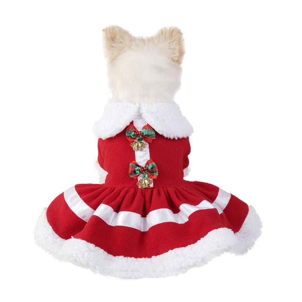 Festive Polar Fleece Pet Skirt: Christmas Dog & Small Pet Party Outfit