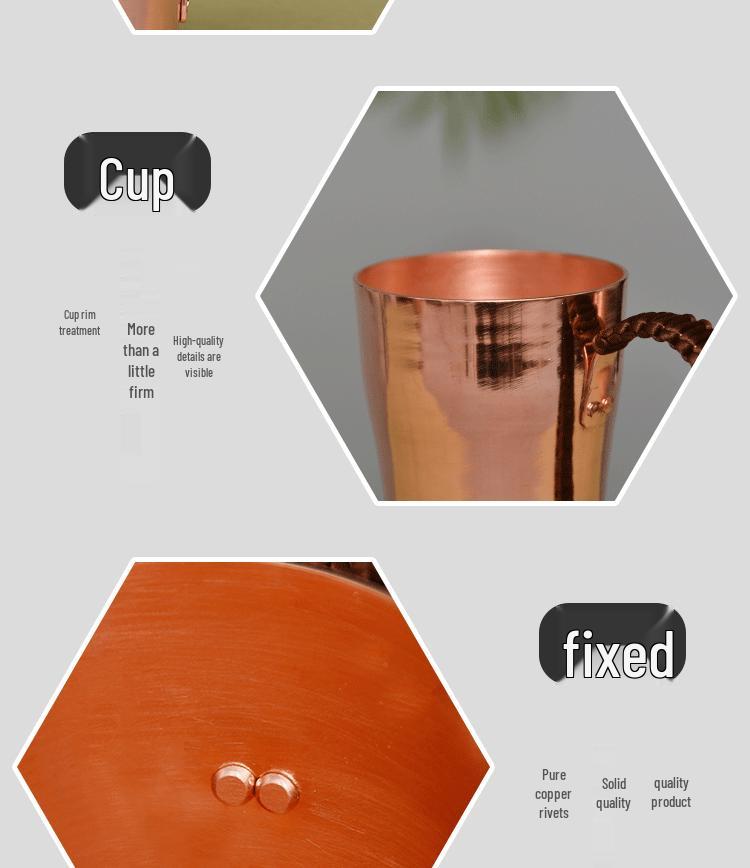 Reine Dickwandige Kupferbecher für Kaltgetränke, Bier, Personalisierte Kaffee-Dosierung.