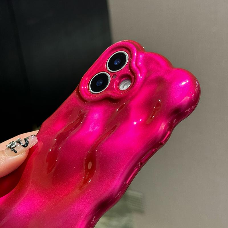 Custodia Lucida 3D con Motivo a Meteorite Rosa Per For Iphone 16 Pro Max 17 13 14 12 11 1 Plus Cover Antiurto a Bolle per Telefono