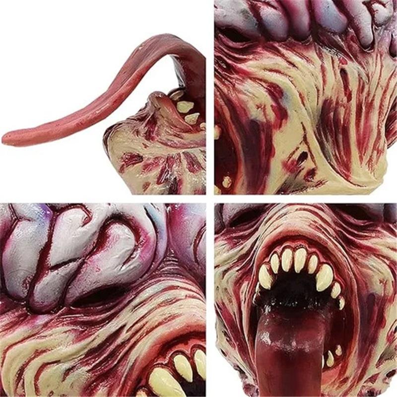 Evil Mask Horror Long Tongue Brain Brain Monster Mask Headge