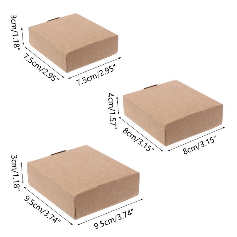 50pcs Kraft Paper Wrapping Box Multipurpose Household DIY Crafts Supplies for Festival Holiday Birthday Party Gift