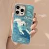 Cute Summer Swimming Puppy Apple 15 Mobile Phone Case Suitable for 14promax Water Ripple IPhone 16 Cartoon