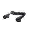 13-Pin European RV Adapter Extension Cord with Spiral Cable