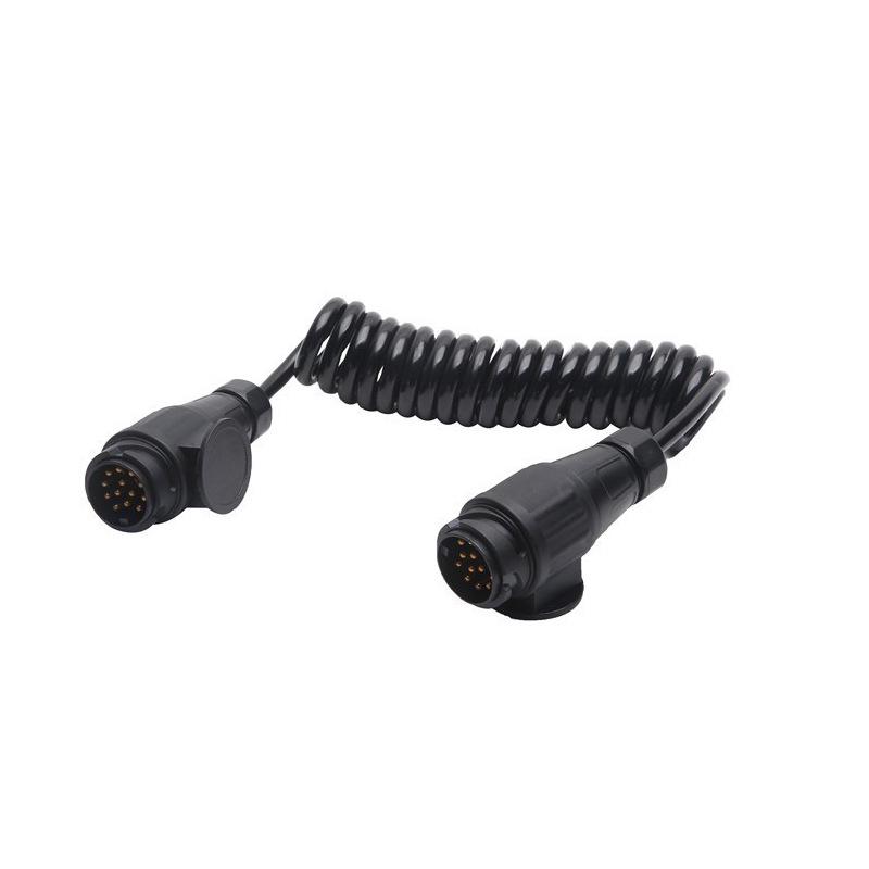 13-Pin European RV Adapter Extension Cord with Spiral Cable