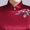 Spring Chinese Style Acetate Satin Embroidered Long Cheongsam for Mother of the Bride/Groom