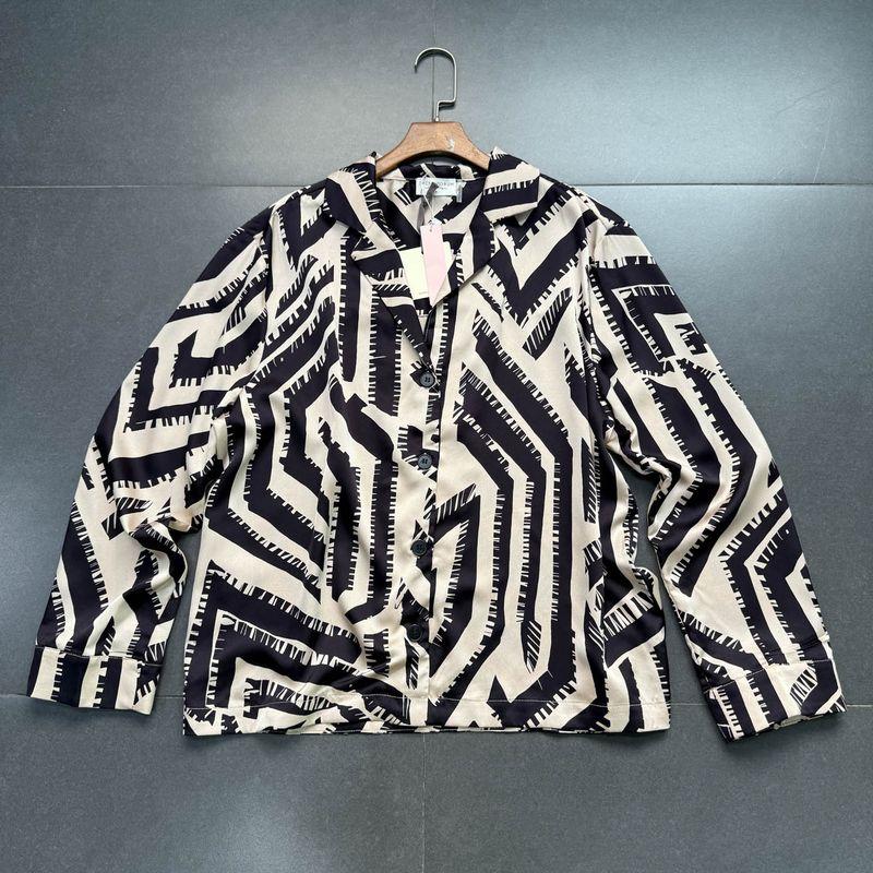 

Export Single Dreess F0rum Pajamas Style Satin Texture Smooth Material Plaid Shirt Tops Khakis Asymmetrical Contrast Color shirt L