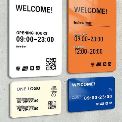 Custom Acrylic Business Hours Door Sign & Studio Facade Letters
