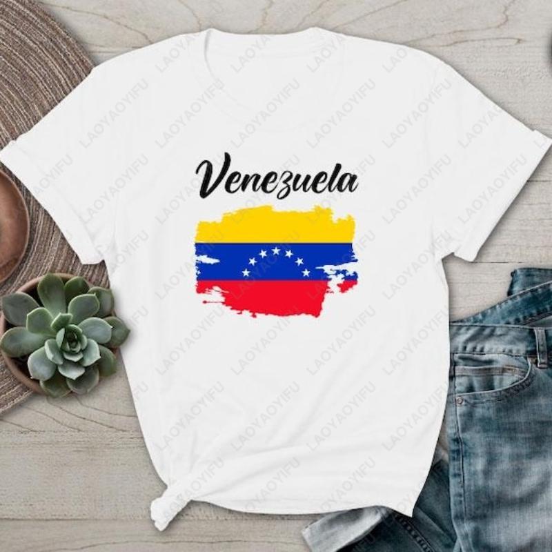 Venezuela Tshirt I Support Flag Free Graphic Shirt Vintage Harajuku Casual Wear Unisex High Quality Cotton Shortsleeve Tees