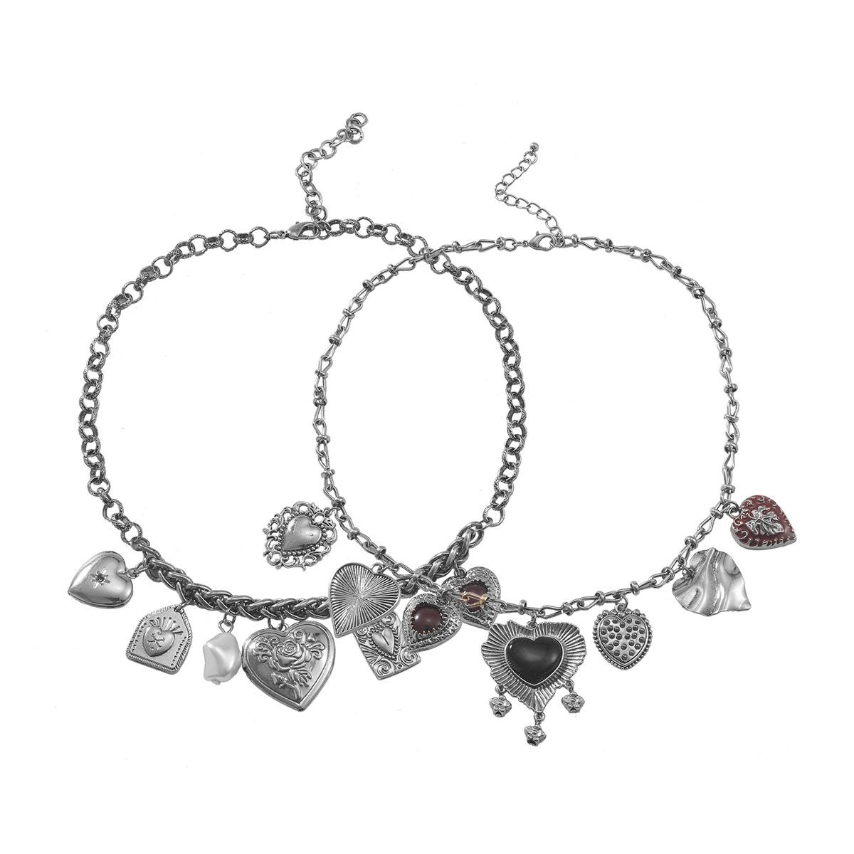 

Многослойная металлическая винтажная подвеска Любовь Богемное женское гламурное ожерелье серебряный